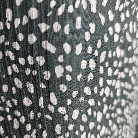 Joie Balloon Sleeve Mini Dress Size LG Green Animal Print Chiffon Retro 90s NWT - Picture 7 of 12